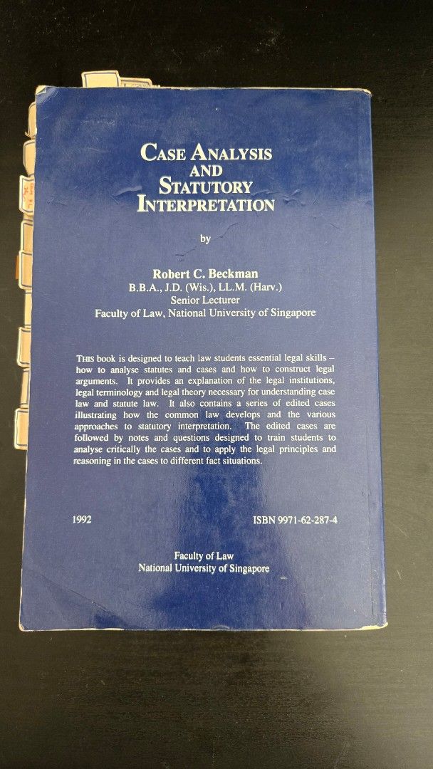 Case Analysis and Statutory Interpretation Textbook, Hobbies & Toys ...