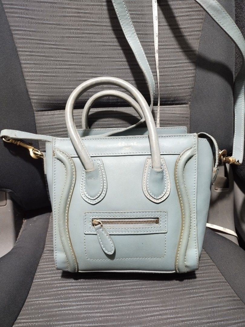 celine nano 2way handbag slingbag (Category: Luxury Bags & Wallets) located in Baguio. Submitted by roozeydluc (Listing ID 1419297169, Image 1). Description: leather material nearly medium size L:7.6" W:3.7" H:7.7" 🔎mga bakbak sa inner lining 🔎 discoloration sa sides & sa handle 🔎deep rubs sa edges ng base & dulo ng handle ✓1 zippered compartment with 1 zippered inside pocket ✓1 zippered front pocket.