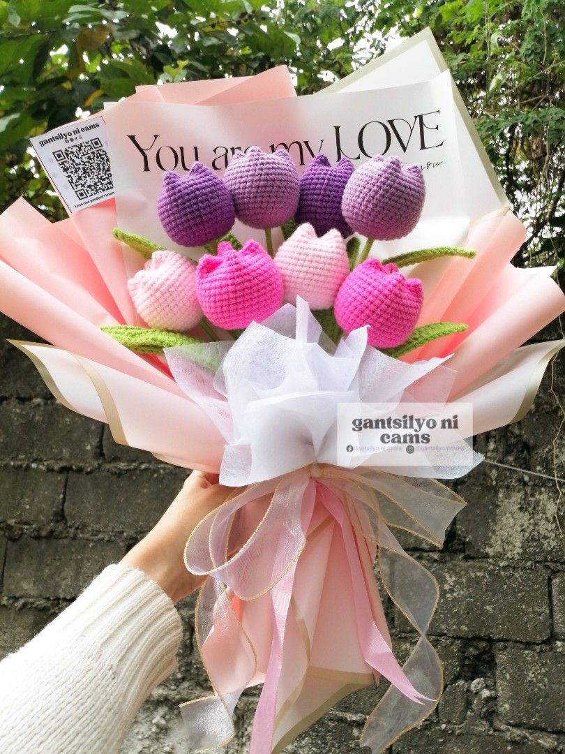 Crochet Tulip Boquet (Category: Flowers & Bouquets) located in Quezon City. Submitted by fangirlcams (Listing ID 1419240135, Image 1). Description: 250 for single boquet 180 each minimum of 3 pcs Available flowers as of now: 3 purple (to be assembled) 2 sky blue 4 blue 2 orange 2 yellow Also we can do customized of any flowers. You can send us photos if you have for reference ☺️ IG: gantsilyonicams FB: Gantsilyo ni Cams 📍Quezon City.