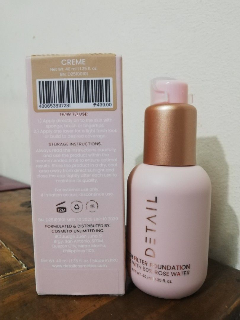 Detail Fresh Filter Foundation Creme (Category: Makeup) located in Mabalacat. Submitted by declutter_by_eij (Listing ID 1419246414, Image 2). Description: * NEW PACKAGING Only swatched Not my shade .