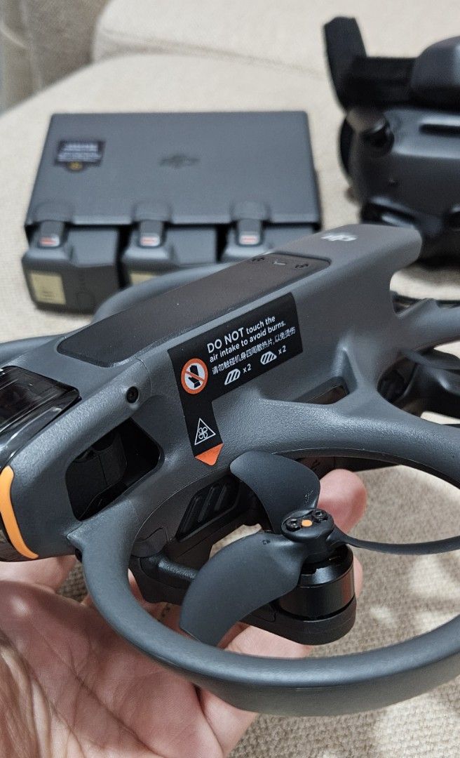 DJI Avata 2 FPV Drone FM Combo (Category: Drones) located in Quezon City. Submitted by simatar1 (Listing ID 1419258873, Image 2). Description: DJI Avata 2 FPV Drone FM Combo - Used only around 3 times times - No issues - Includes: (complete accessories) - Goggles 3 - Motion Controller 3 - 3 Batteries (5/3/2 cycles) - Charging Hub - Spare Propellers - Carrying Case - Prop guard protector (orange) - Hard Case - Ready to fly.