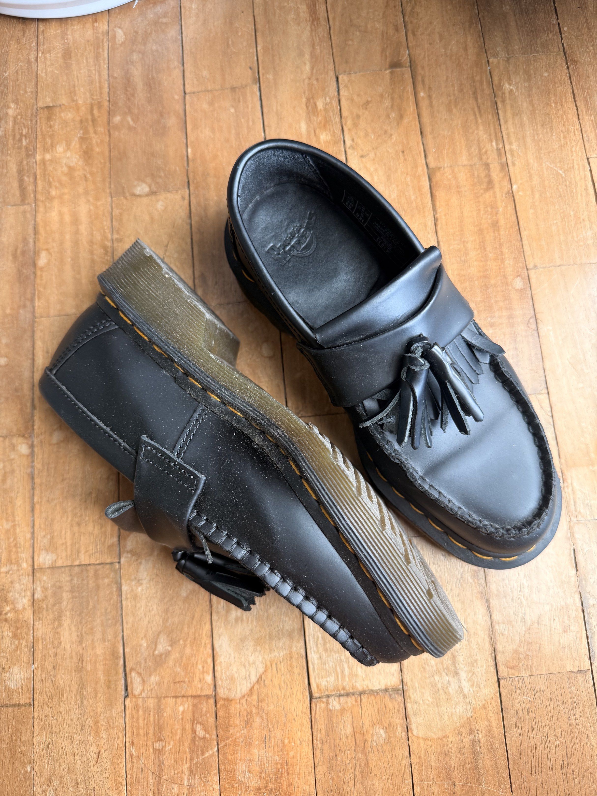 Dr. Martens Adrian Tassel Loafers (Category: Loafers) located in Makati City. Submitted by anbnchn (Listing ID 1419228377, Image 2). Description: • Authentic Dr. Martens Adrian Loafers • US 4 EU 36 • No box, bought from Zalora last year RFS: Not my style anymore.
