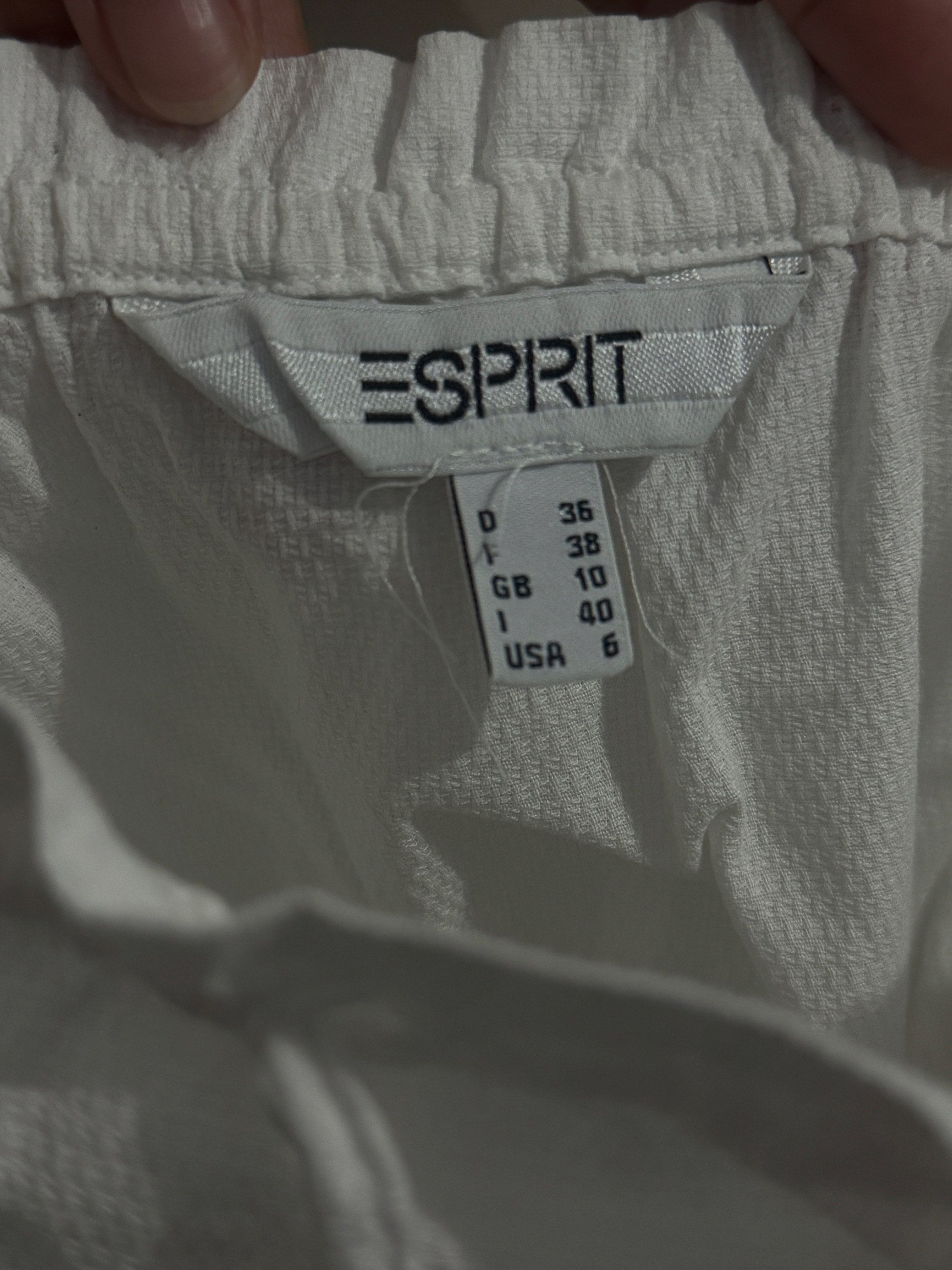 esprit white sleeveless milkmaid top (Category: Sleeveless) located in Rizal. Submitted by z00vi (Listing ID 1417156106, Image 2). Description: - bust area is adjustable (tie strings in front), so i think it can fit until M :) - i don't rly reach for it as much anymore.
