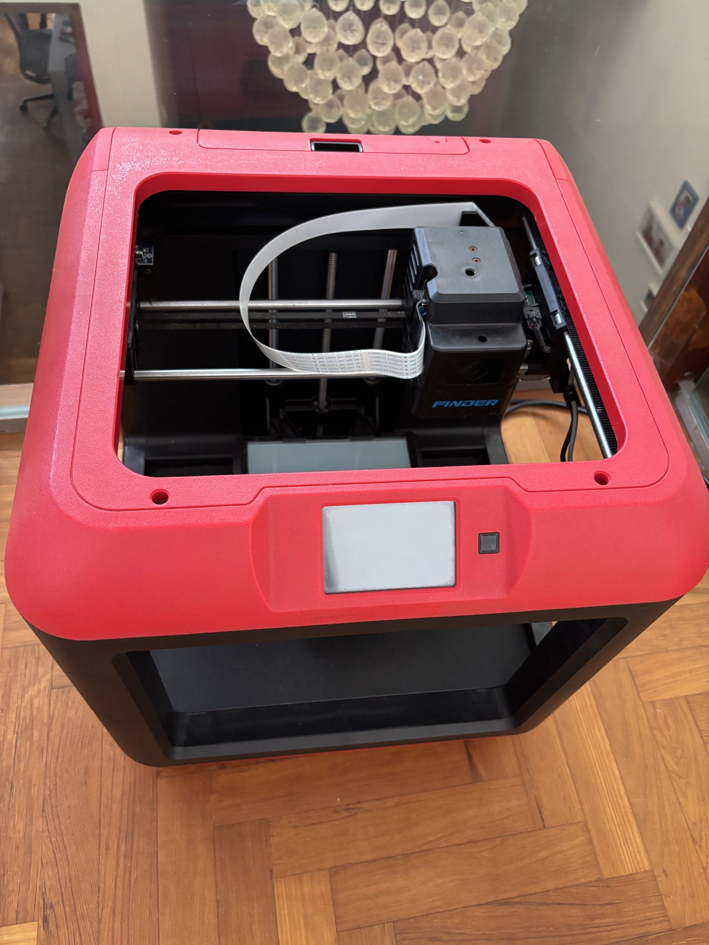 FlashForge Finder 3D Printer (Category: Printers, Scanners & Copiers) located in Singapore. Submitted by simplepeace09 (Listing ID 1419258680, Image 3). Description: - FlashForge Finder 3D printer - Red and black color - Well-maintained - Perfect for beginners and hobbyists - Ready to use!.