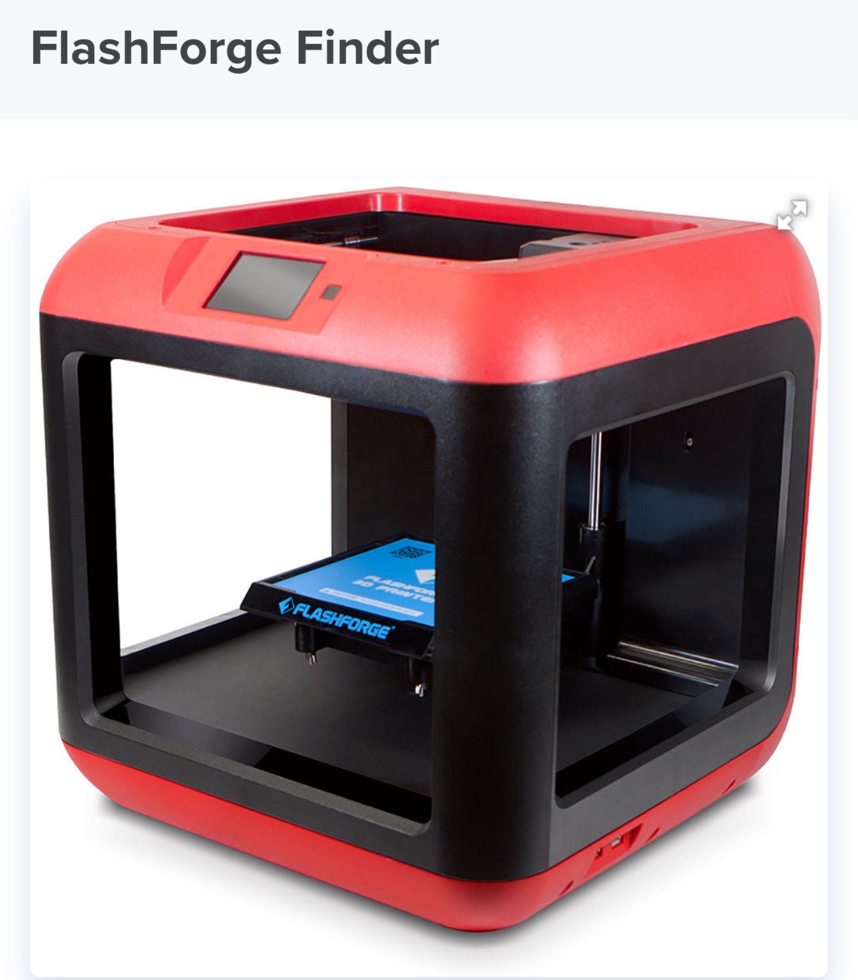 FlashForge Finder 3D Printer (Category: Printers, Scanners & Copiers) located in Singapore. Submitted by simplepeace09 (Listing ID 1419258680, Image 1). Description: - FlashForge Finder 3D printer - Red and black color - Well-maintained - Perfect for beginners and hobbyists - Ready to use!.