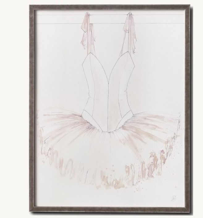 Framed Ballet Tutu Watercolor Painting, Hobbies & Toys, Art & Prints on ...