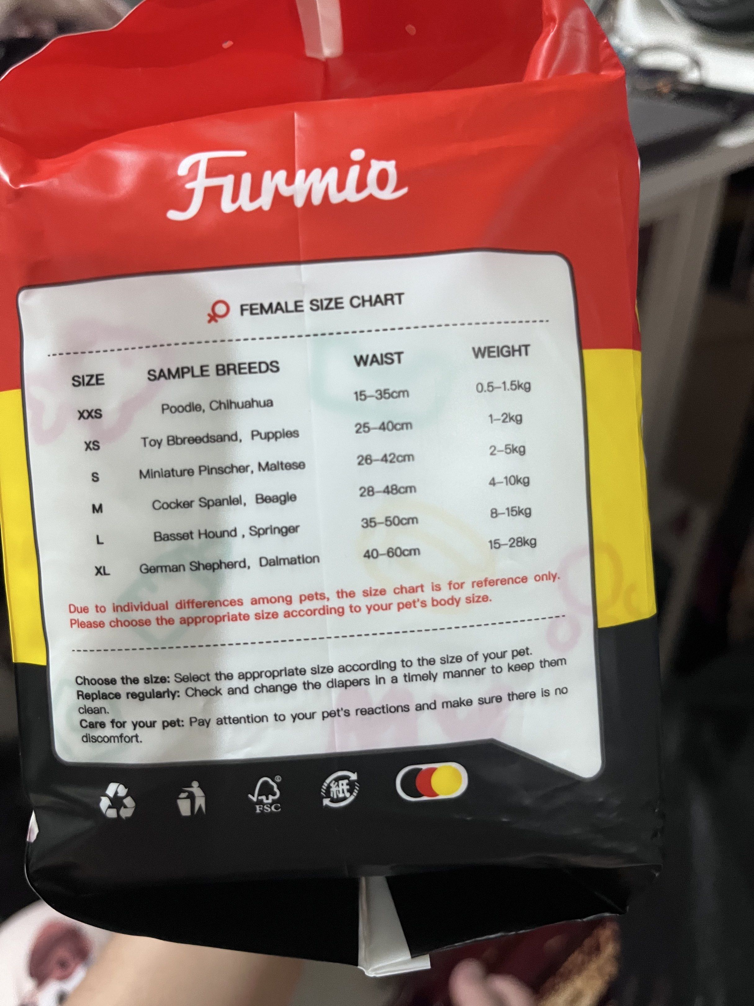Furmio Pet Diaper - Female - Medium (Category: Homes & Other Pet Accessories) located in Taguig. Submitted by declutteringann (Listing ID 1419314563, Image 2). Description: Medium Female.