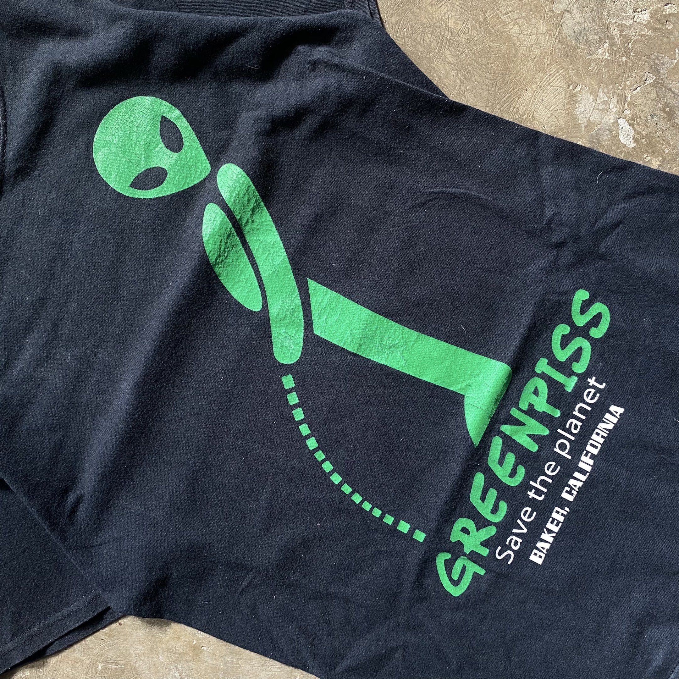 Greenpiss Alien Comedy Tee (Category: Tshirts & Polo Shirts ) located in Pasig City. Submitted by sound.racks (Listing ID 1419313272, Image 2). Description: Alien Greenpiss Comedy Tee -Dimes:W18xL27 -Issue:Minimal hairline prints ₱349 Shipped.