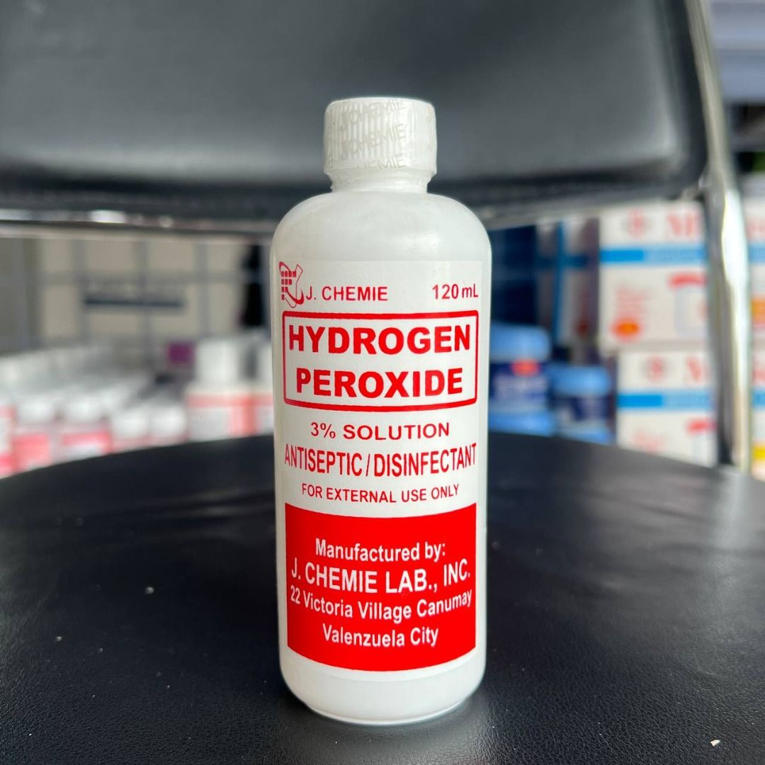 j.chemie HYDROGEN PEROXIDE 3% 60ML (Category: Medical Supplies & Tools) located in Quezon City. Submitted by zyra26 (Listing ID 1419218161, Image 1). Description: .