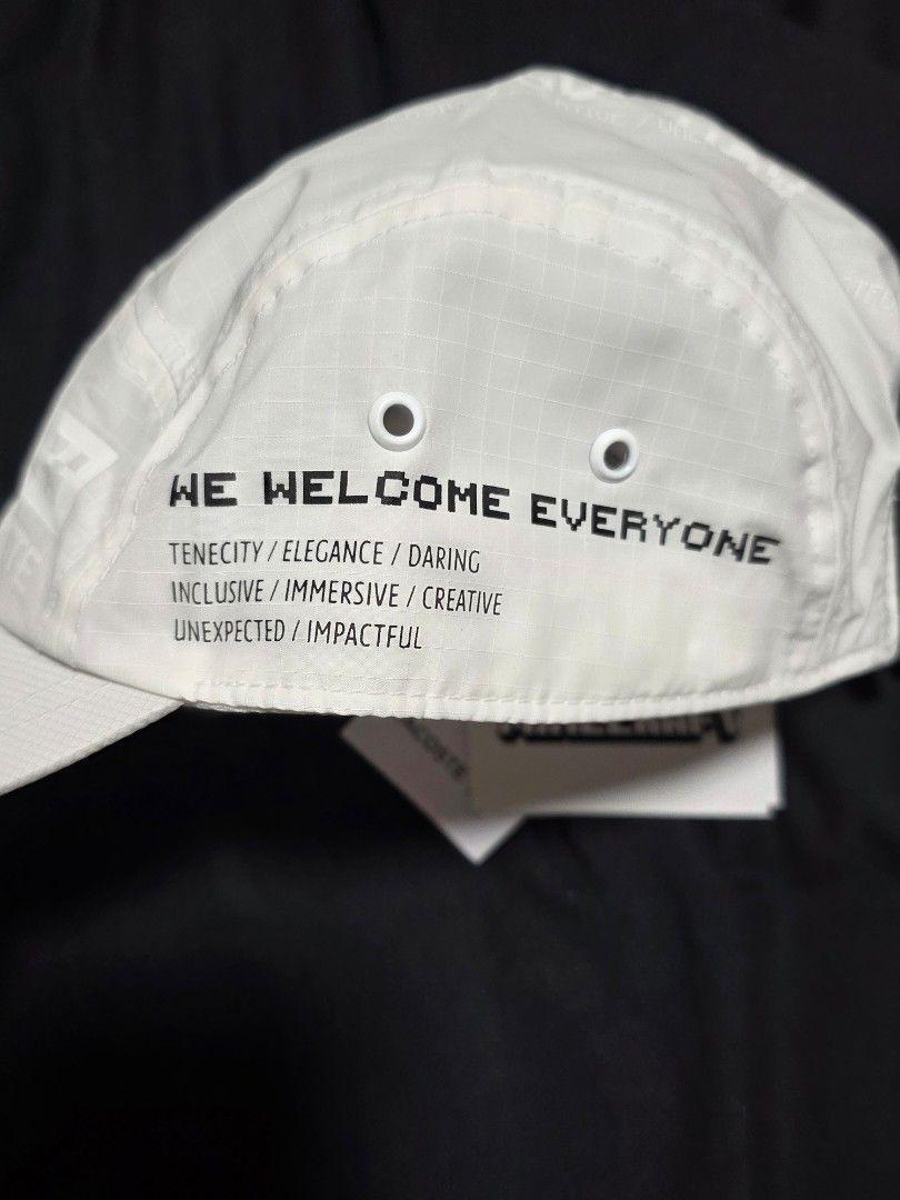Lacoste Minecraft Cap (Category: Caps & Hats) located in Quezon City. Submitted by yGGGG (Listing ID 1419243401, Image 3). Description: Brandnew White Lacoste cap featuring a collaboration with Minecraft. The cap has the Lacoste logo and Minecraft branding on the tag. It has the text "WE WELCOME EVERYONE" and "BRING YOUR FRIENDS" printed on the cap. The cap also has the numbers "2009 1927" printed on it. It has an adjustable strap..