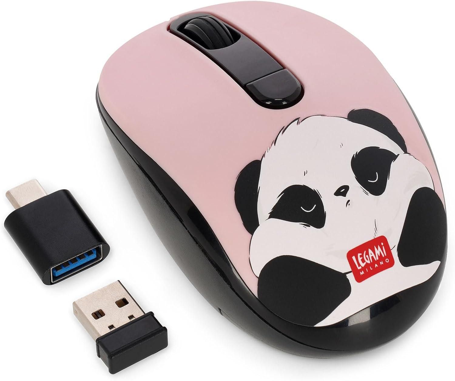 Legami - Wireless Mouse with Ultra Compact USB Receiver, Panda Design ...