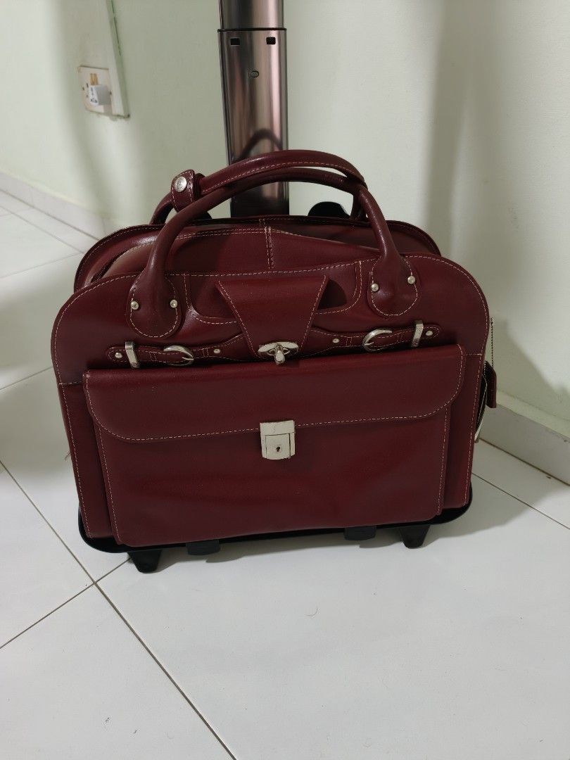McKlein USA Rolling Briefcase - Burgundy450518953672069120