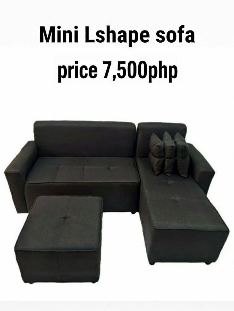 Mini L-Shape Sofa with Ottoman (Category: Sofas) located in Manila. Submitted by ayukchris (Listing ID 1419349737, Image 1). Description: PM ME OR CALL .
