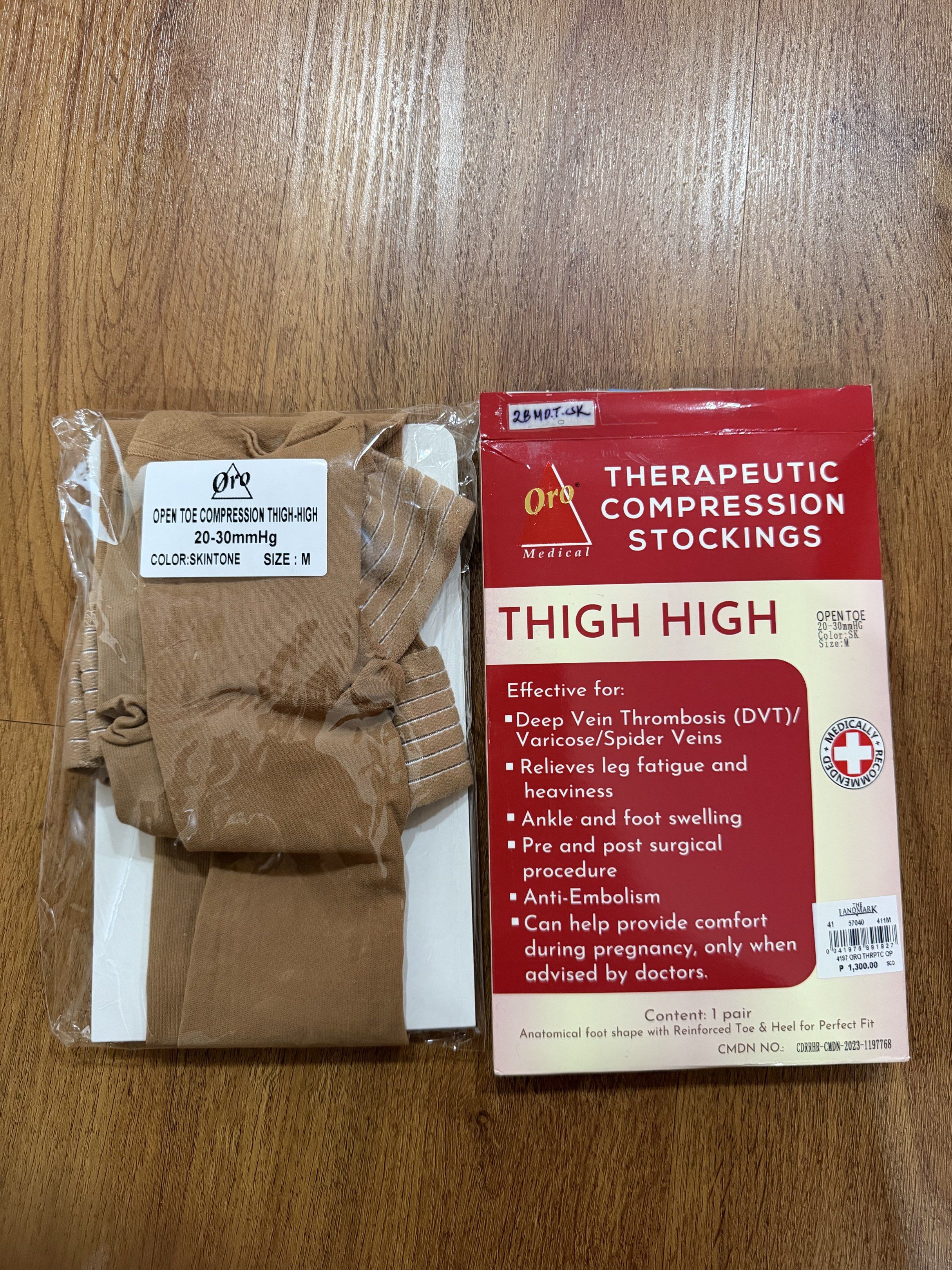 Oro Medical Thigh High Compression Stockings (Category: Medical Supplies & Tools) located in Manila. Submitted by hchua17 (Listing ID 1419209036, Image 1). Description: RFS: wrong size MOP: Gcash or BPI Loc: Quezon city (near D Tuazon) .