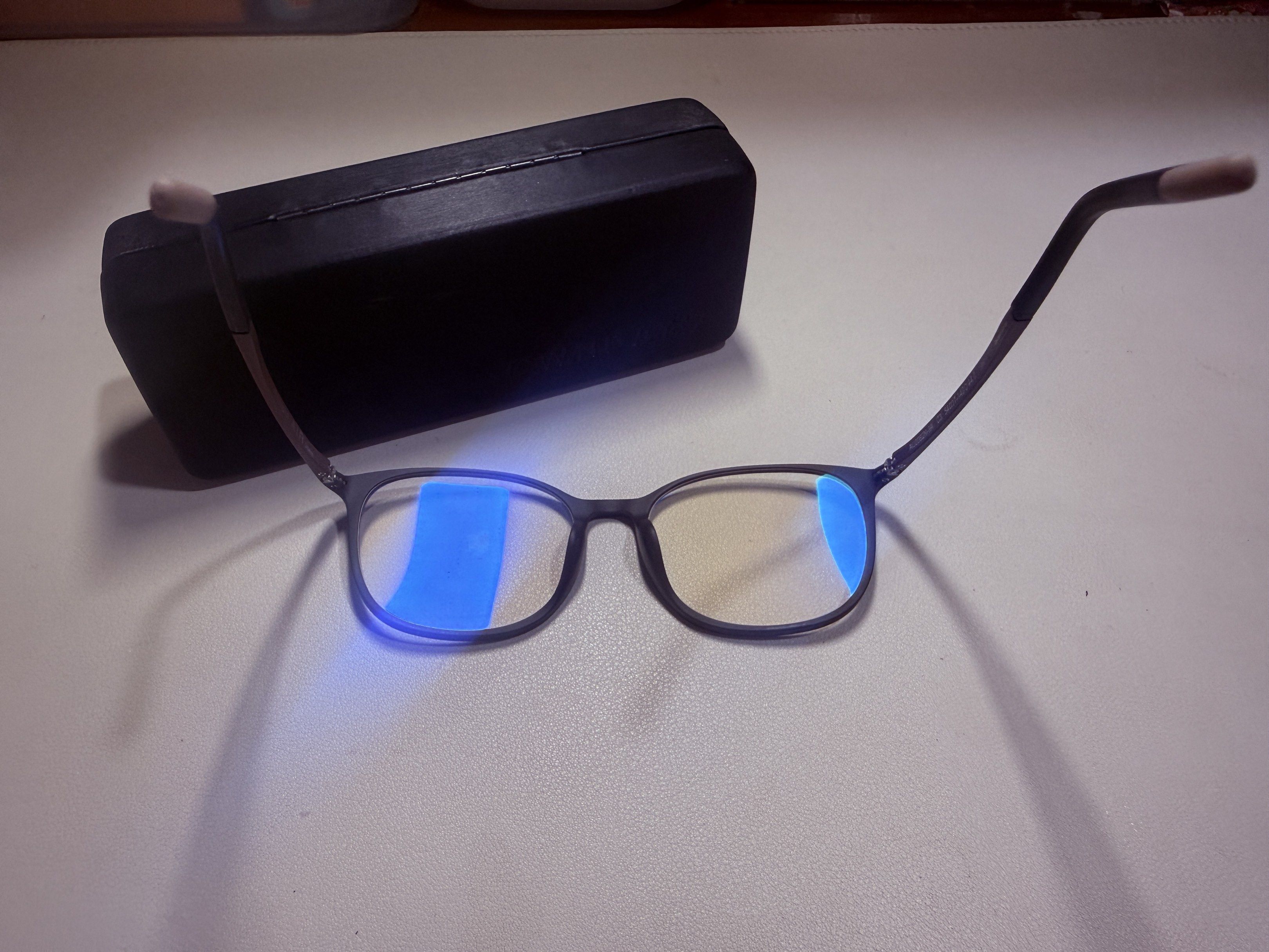 OWNDAYS AIR Ultem Eyeglasses (Category: Sunglasses & Eyewear) located in San Juan City. Submitted by shoprinat (Listing ID 1419361035, Image 3). Description: - OWNDAYS AIR Ultem eyeglasses - Dark rectangular frame - Blue light filter - Model: AU2062N-9A - Frame size: 140 C 44 18 - Includes original case.