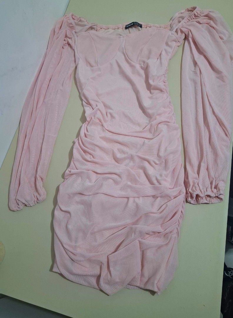 Pink Fitted Long-Sleeve Mini Dress (Category: Dresses) located in Tacloban City. Submitted by cheebamay (Listing ID 1419215651, Image 1). Description: loc: tacloban city - preloved - used only twice.