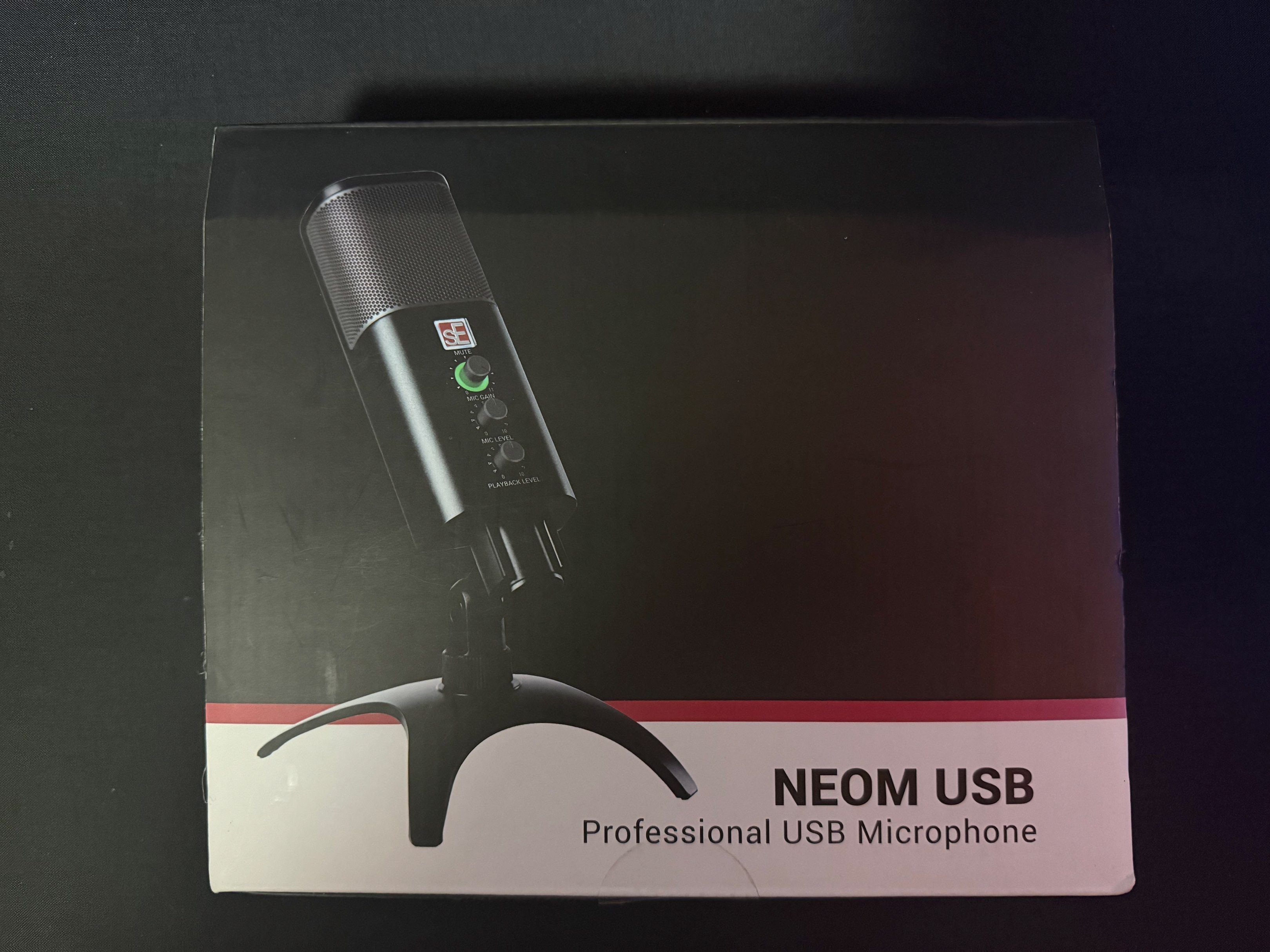 SE Electronics NEOM USB Microphone (Category: Microphones) located in Manila. Submitted by mw0n222 (Listing ID 1419342535, Image 1). Description: sE Electronics NEOM USB Condenser Mic Brand New Box Opened for inspection (Just the lid) Unused (Everything is sealed) Inclusions: NEOM USB Mic Mic Stand Mic Clip + Thread Adapter USB-C to USB-A Cable sE Logo Sticker User Manual.