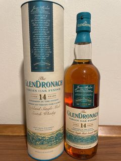 GlenDronach Virgin Oak Finish 14 Year Old, Re-charred Puncheons & Virgin Oak Cask, 46% whisky bottle