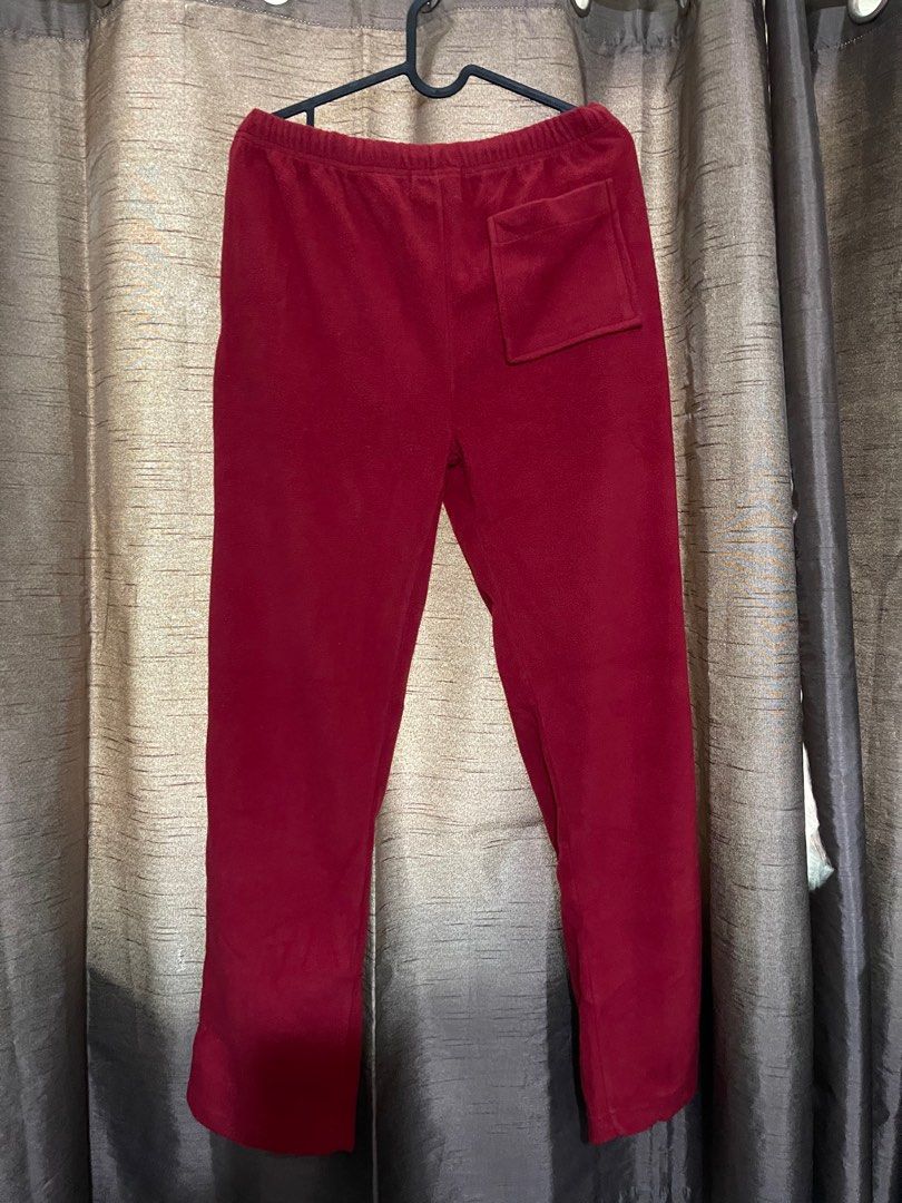 Tommy Hilfiger Fleece Pajama (Category: Joggers) located in Makati City. Submitted by afterpiece (Listing ID 1419219953, Image 2). Description: - Tommy Hilfiger red fleece pants - Size: S, fits 26-32, 41" length - Features: Adjustable waistband, single back pocket - Perfect for casual wear - Comfortable and stylish.