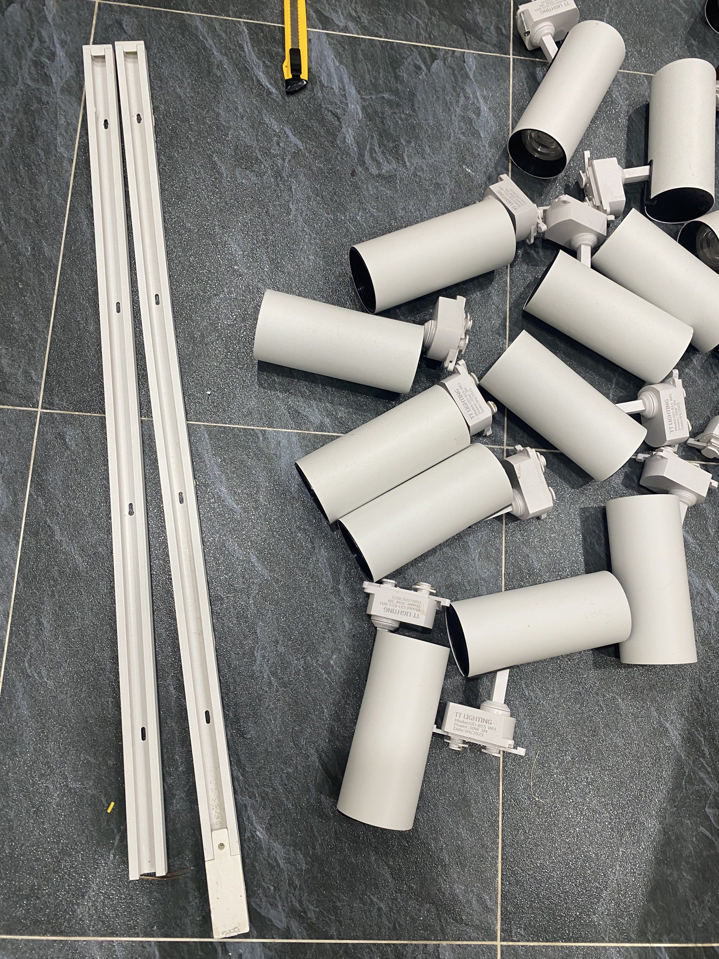 Track Lighting System - White and Brown set 3 pcs