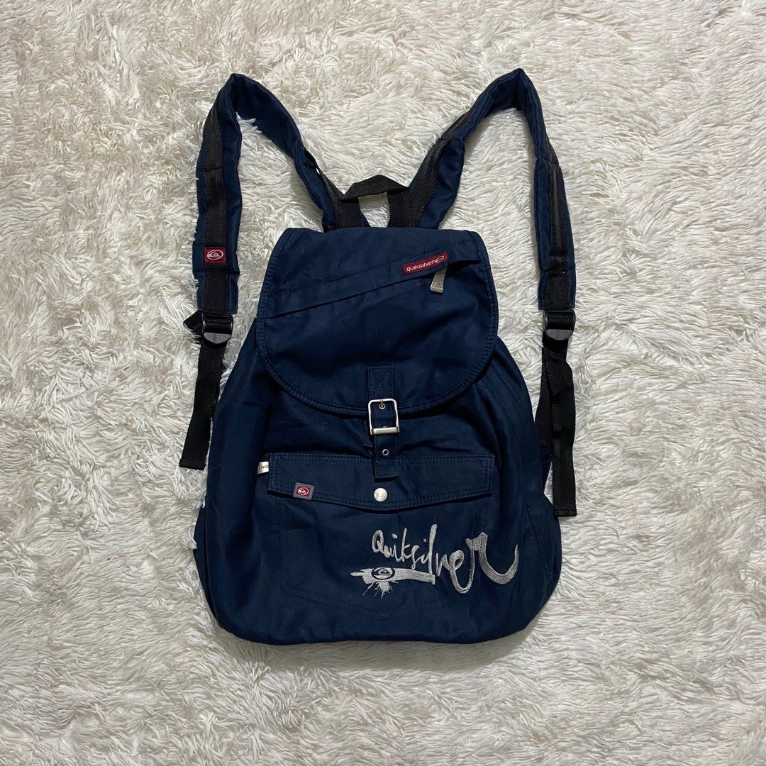 Vintage 00’s Quicksilver Rucksack Backpack (Category: Luxury Bags & Wallets) located in Cebu City. Submitted by johngregmoldez03 (Listing ID 1419313911, Image 1). Description: Vintage Y2k Quicksilver Rucksack Backpack Excellent Condition Dimension: 17 Width / 18 Length Color Rate: 9.5/10 - Need Wash Pm📩.