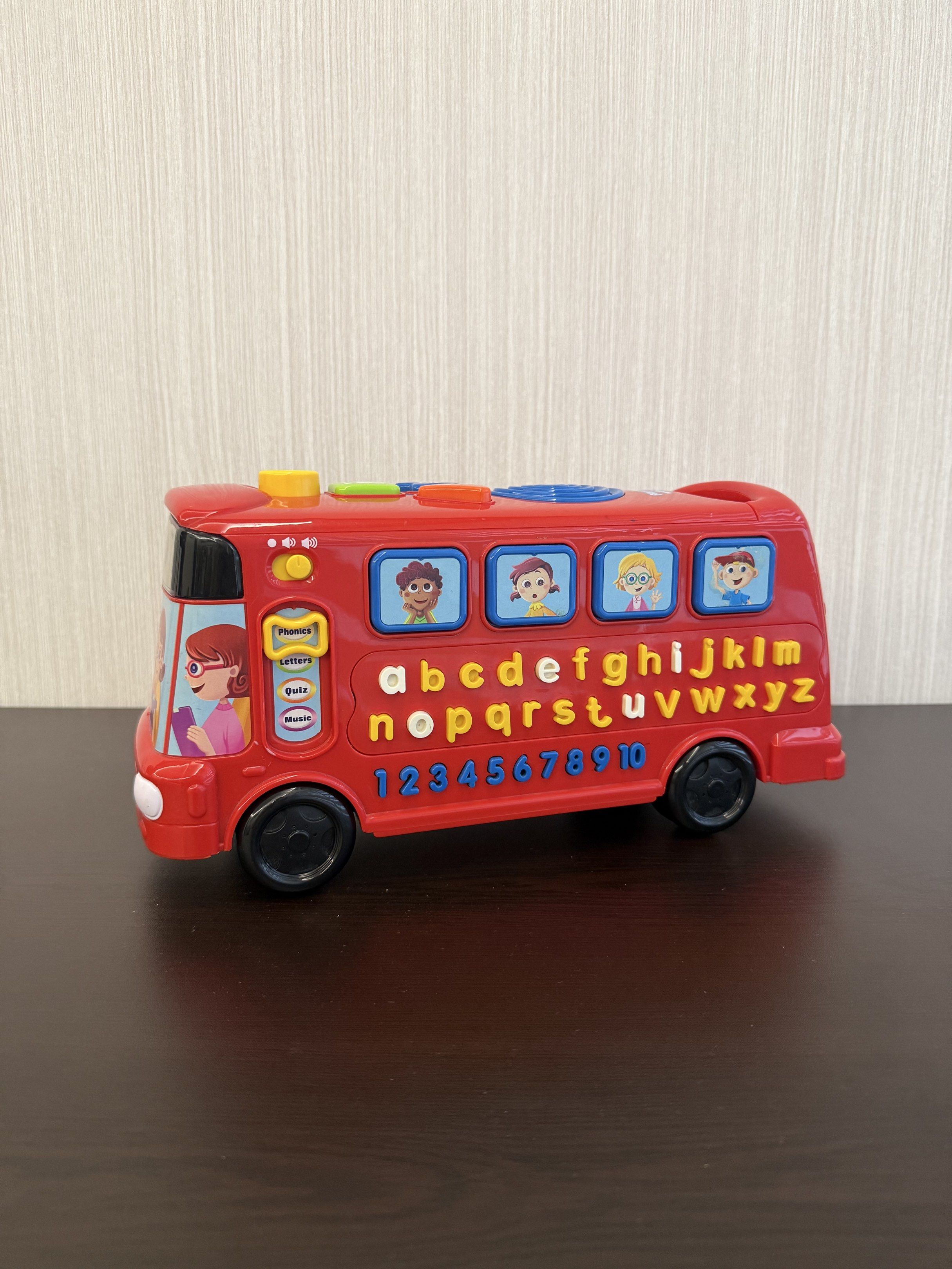 Vtech School Bus (Category: Educational & Learning Toys) located in Quezon City. Submitted by iamml87 (Listing ID 1419307874, Image 2). Description: Excellent Condition Not working but can push and play RFS: Decluttering MOP: Gcash Shipping c/o buyer Location: QC .