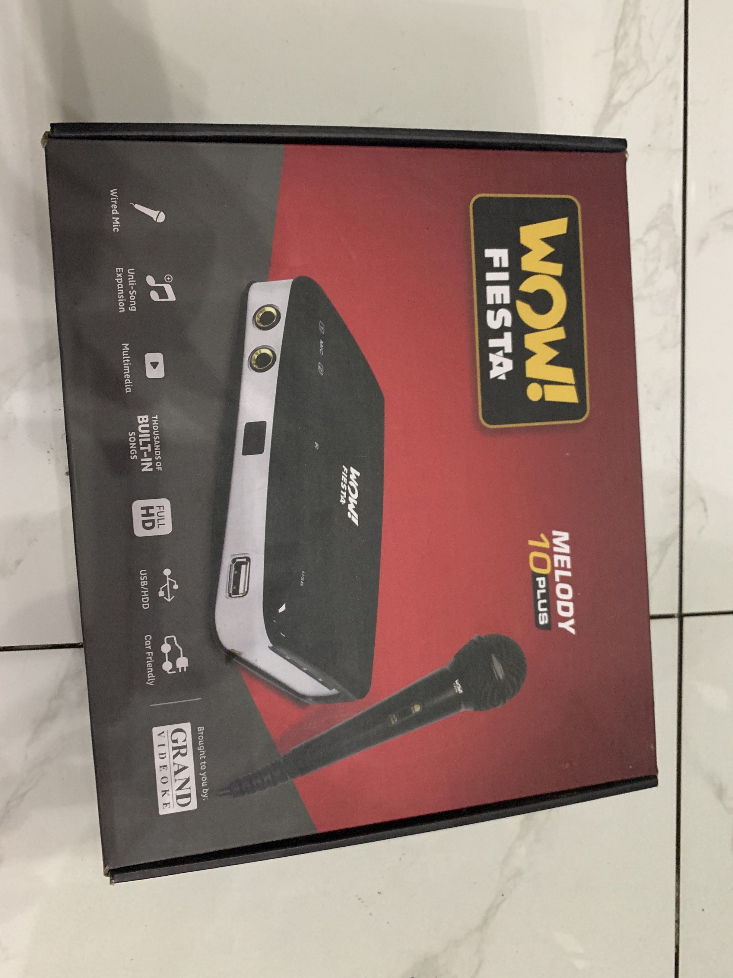 Wow fiesta melody 10 plus karaoke machine (Category: Soundbars, Speakers & Amplifiers) located in San Fernando. Submitted by imperacali (Listing ID 1419307589, Image 1). Description: Full package po, no issues. Selling to declutter/save up!.