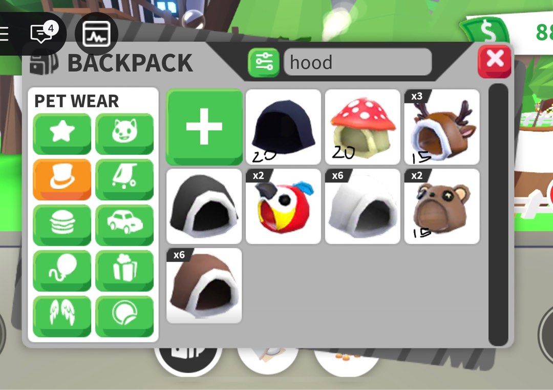 Adopt Me: Hood Pet Wear (Category: In-Game Products) located in Angeles City. Submitted by krssgrc_ (Listing ID 1422439002, Image 1). Description: .