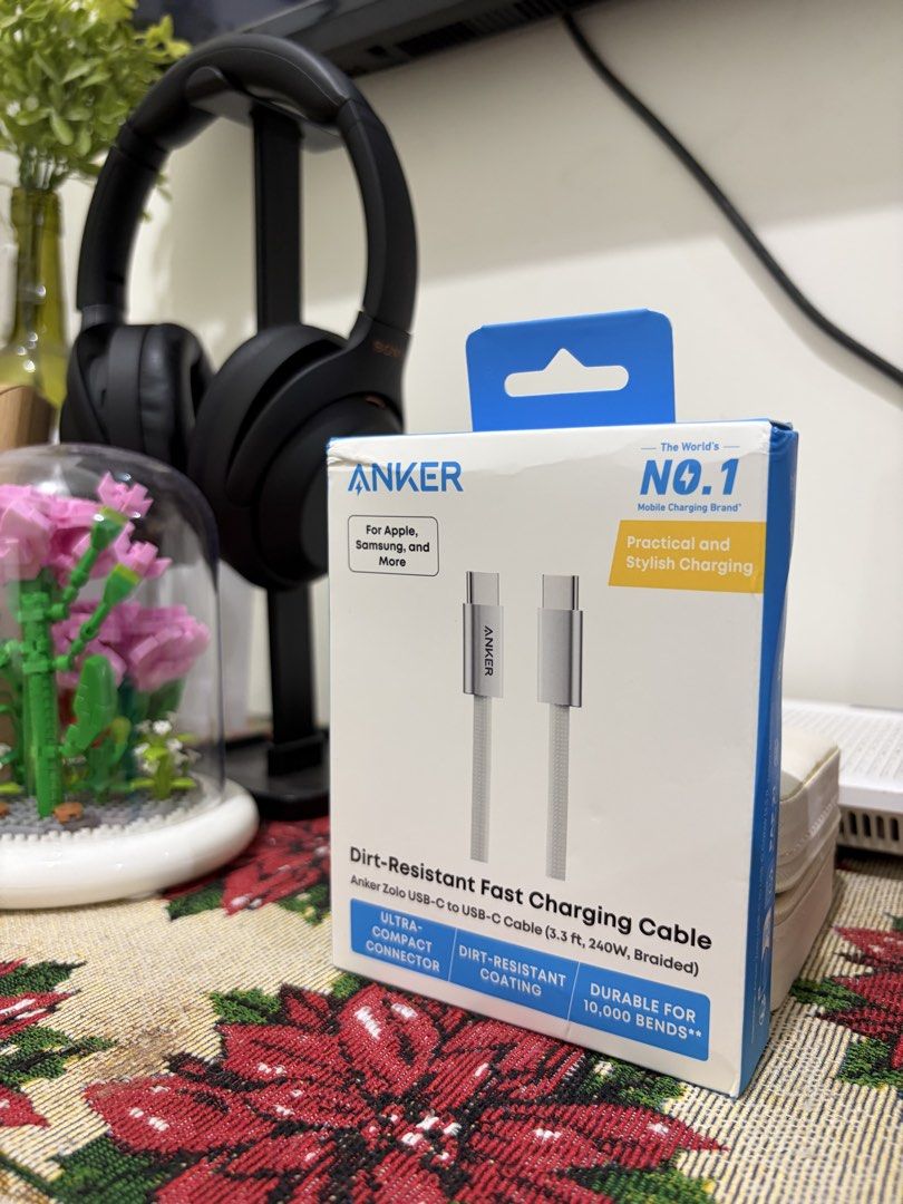 Anker Zolo USB-C Fast Charging Cable (Category: Chargers & Cables) located in Mandaluyong City. Submitted by jb_banez (Listing ID 1422506717, Image 1). Description: - Anker Zolo USB C to USB C Cable - Braided and Dirt-Free Type C Fast Charging Cable - Selling for only ₱250.