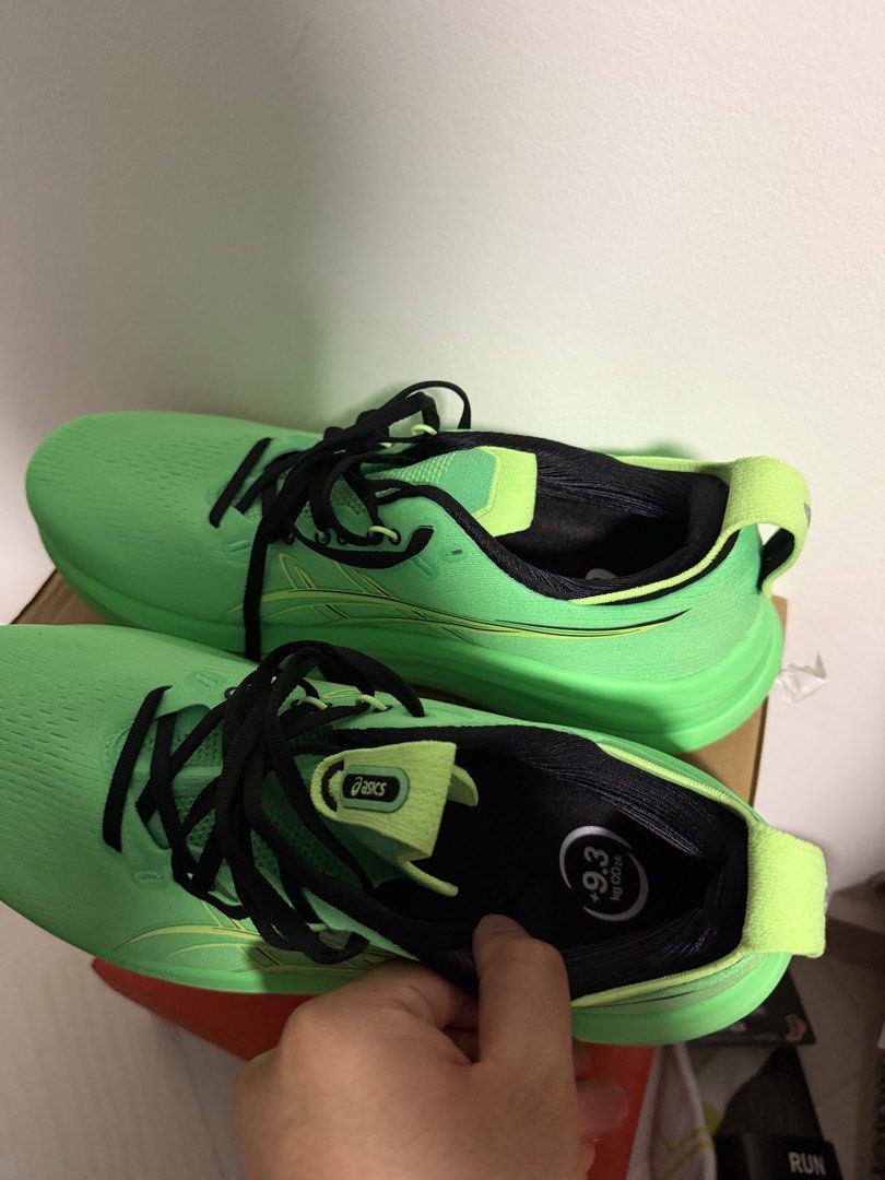 Asics Gel-Nimbus 28 Running Shoes - Green (Category: Sneakers) located in Singapore. Submitted by hexalter (Listing ID 1422441847, Image 1). Description: Hi everyone!! I am selling the latest Asics Gel-nimbus 28 Size:US9.5 Box NOT included *Buy more from my listing to get more discount!!* NO NEGO NO TRADE LOW BALLERS WILL NOT BE ENTERTAINED PM FOR MORE INFO.