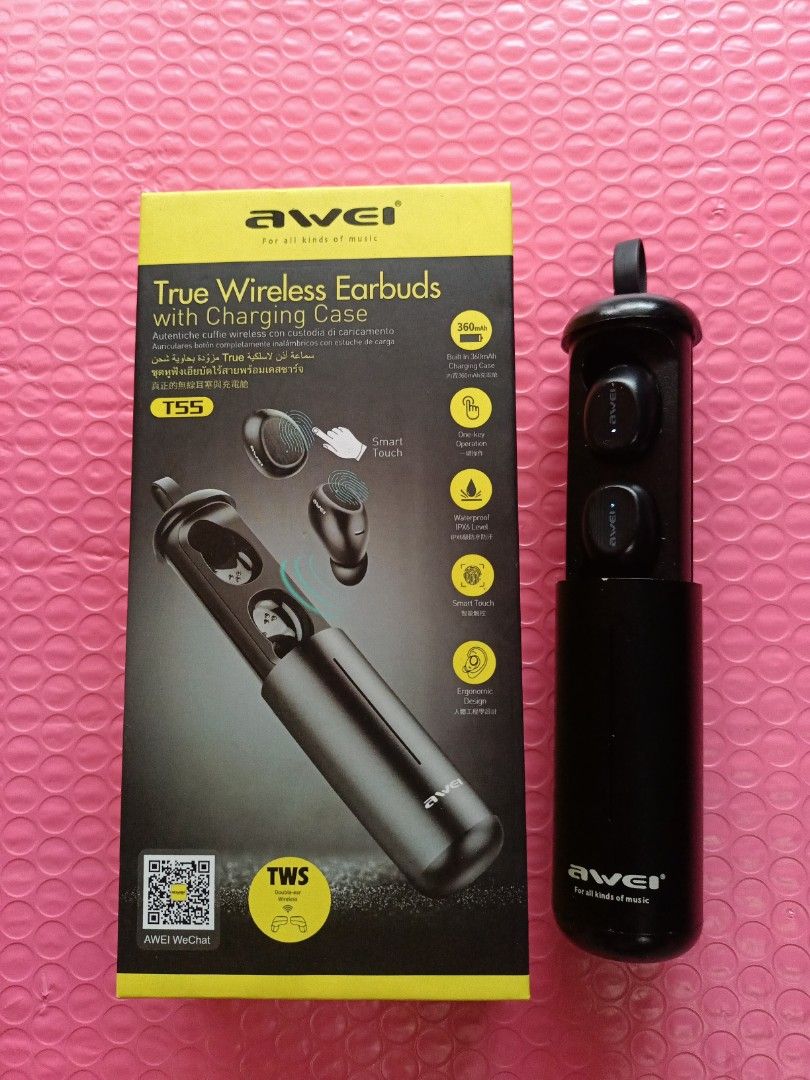 Awei T55 True Wireless Earbuds with Charging Case