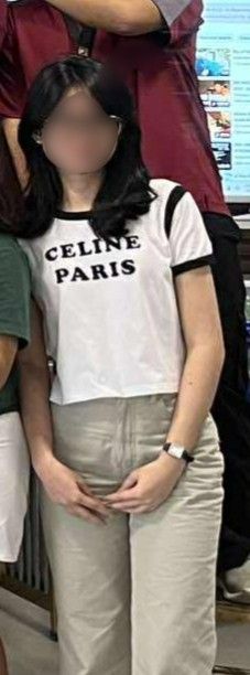 Celine Paris T-shirt (Category: Luxury Apparel) located in Dagupan City. Submitted by declutteredbyaj (Listing ID 1422505640, Image 2). Description: XS - SMALL - Celine Paris t-shirt - White color - Black trim on neckline and sleeves - Bold black Celine logo on front - Cropped style - Casual and stylish 🚛 j&t 📍dagupan city, pangasinan 📌 payment first policy 📌mode of payment: maribank ONLY 📌 strictly no return, no exchange.