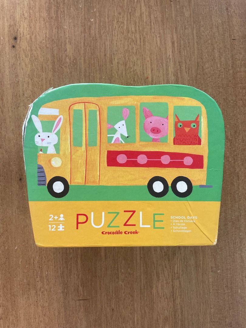 Preloved: Crocodile Creek Puzzle - School Days (Category: Board Games & Puzzles) located in Pasig City. Submitted by vcshoppers (Listing ID 1422433544, Image 2). Description: 12-piece puzzle Smallest piece size is 3" x 3" Puzzle size is 9" x 12" Complete puzzle pieces Box and/or puzzle piece may have dents and/or foxing stains due to storage As these are preloved, please manage your expectations. We disclose all flaws we see following quality che