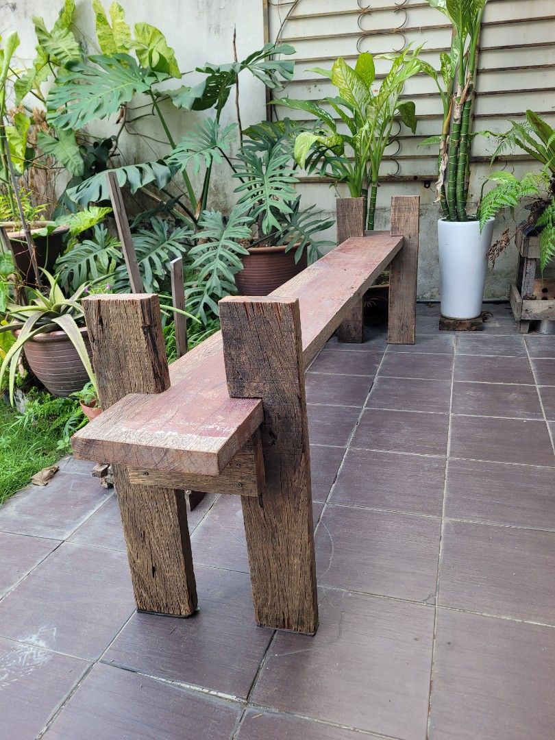 DIY Raw Rustic Long Solid Bench (Category: Others) located in Kuala Lumpur. Submitted by slho29 (Listing ID 1422395344, Image 1). Description: DIY Raw Rustic Long Solid Wood Bench RM450 Length 7 feet Location Cheras Taman Connaught Can be dismantled with just a screw driver and transported in a myvi car..