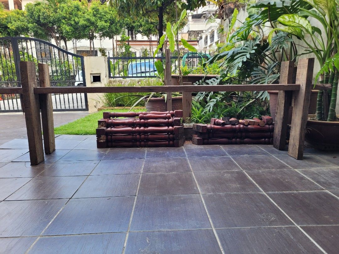 DIY Raw Rustic Long Solid Bench (Category: Others) located in Kuala Lumpur. Submitted by slho29 (Listing ID 1422395344, Image 3). Description: DIY Raw Rustic Long Solid Wood Bench RM450 Length 7 feet Location Cheras Taman Connaught Can be dismantled with just a screw driver and transported in a myvi car..