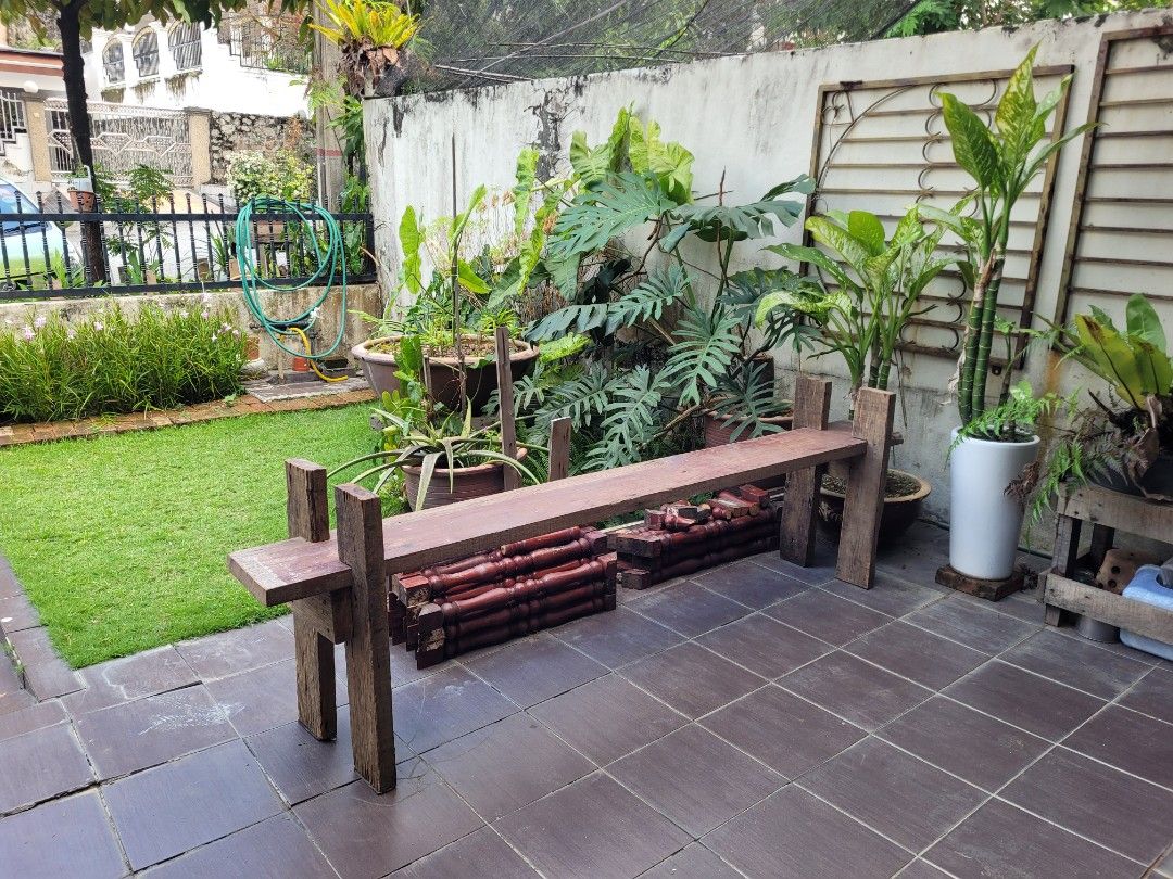 DIY Raw Rustic Long Solid Bench (Category: Others) located in Kuala Lumpur. Submitted by slho29 (Listing ID 1422395344, Image 2). Description: DIY Raw Rustic Long Solid Wood Bench RM450 Length 7 feet Location Cheras Taman Connaught Can be dismantled with just a screw driver and transported in a myvi car..