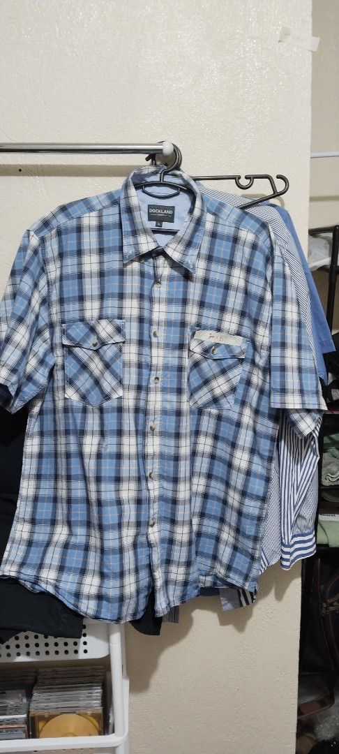 Dockland Plaid Shirt XL (Category: Tshirts & Polo Shirts ) located in Iloilo. Submitted by jarofjoyForACause (Listing ID 1422516153, Image 2). Description: - Dockland plaid shirt - Color: Blue and white - Size: XL - Features: Button-down front, two chest pockets, short sleeves - Measurements: 24x31 - Condition: excellent never been used.