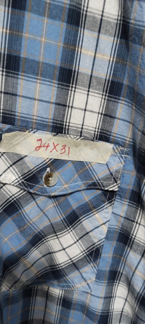 Dockland Plaid Shirt XL (Category: Tshirts & Polo Shirts ) located in Iloilo. Submitted by jarofjoyForACause (Listing ID 1422516153, Image 3). Description: - Dockland plaid shirt - Color: Blue and white - Size: XL - Features: Button-down front, two chest pockets, short sleeves - Measurements: 24x31 - Condition: excellent never been used.