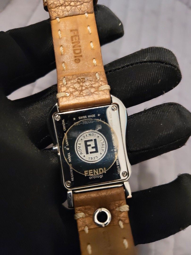 Fendi Orologi Watch (Category: Luxury Watches) located in Cebu City. Submitted by aceoftime (Listing ID 1422509041, Image 3). Description: Fendi Orologi In good condition swiss quartz movt swiss made Ref:3000G features mother of pearl dial Fendi brown leather strap with white stitching. The watch case is silver-tone sapphire crystal. Watch only Videos and additional photos will be provided thru vbr/msgr that we can also further discuss other deta