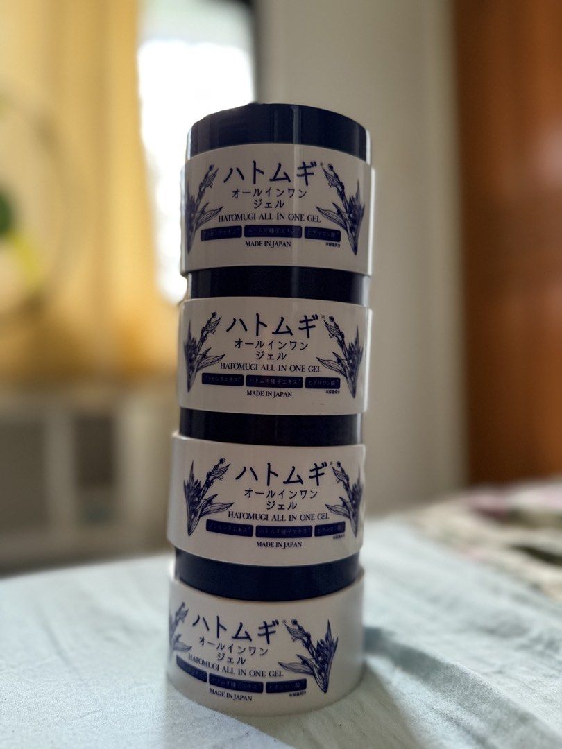 Hatomugi All in One Gel (Category: Face Care) located in Taguig. Submitted by saritsarishop (Listing ID 1422430166, Image 2). Description: - Hatomugi All-in-One Gel (For Face) - Made in Japan 🇯🇵 - All-in-one skincare product - Features Japanese packaging - Botanical design •Placenta Extract •Barley Seed Extract •Hyaluronic Acid •Moisturizing Suggest to use before sleeping For good result *Prevent Rough Skin *Smooth the Skin *Moisturize the Skin