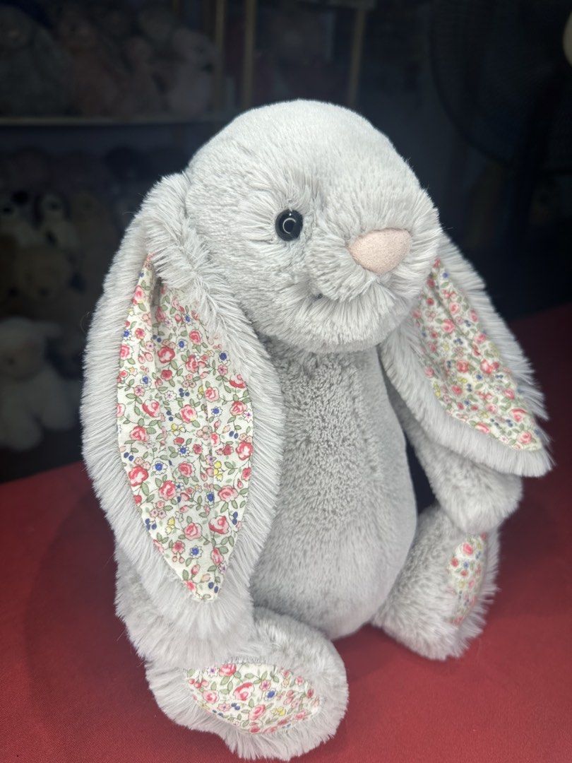 JELLYCAT Medium Silver Blossom Bashful Bunny Stuffed Toy (Category: Plushies & Soft Toys) located in Pasig City. Submitted by katplush_superlove (Listing ID 1422525016, Image 2). Description: Edit: org price 2300-2500 now 2k😊 all my blossoms are now just 2k. What you see in the pics is what you’ll get. Last price posted. Great quality. Payment first. Loc Pasig City can do Lalamove J&T possible. .