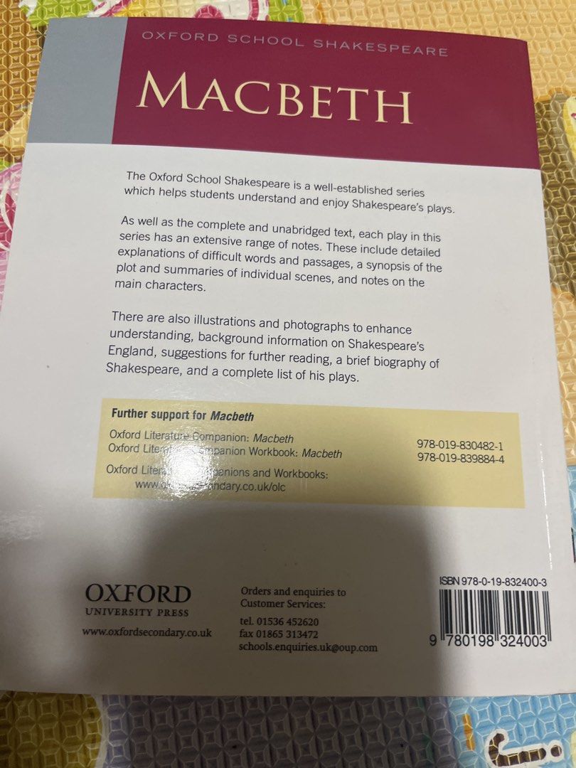 Macbeth (Category: Textbooks) located in Singapore. Submitted by mymelody_piano (Listing ID 1422504331, Image 3). Description: 1/4 of the book w neat annotations as shown.