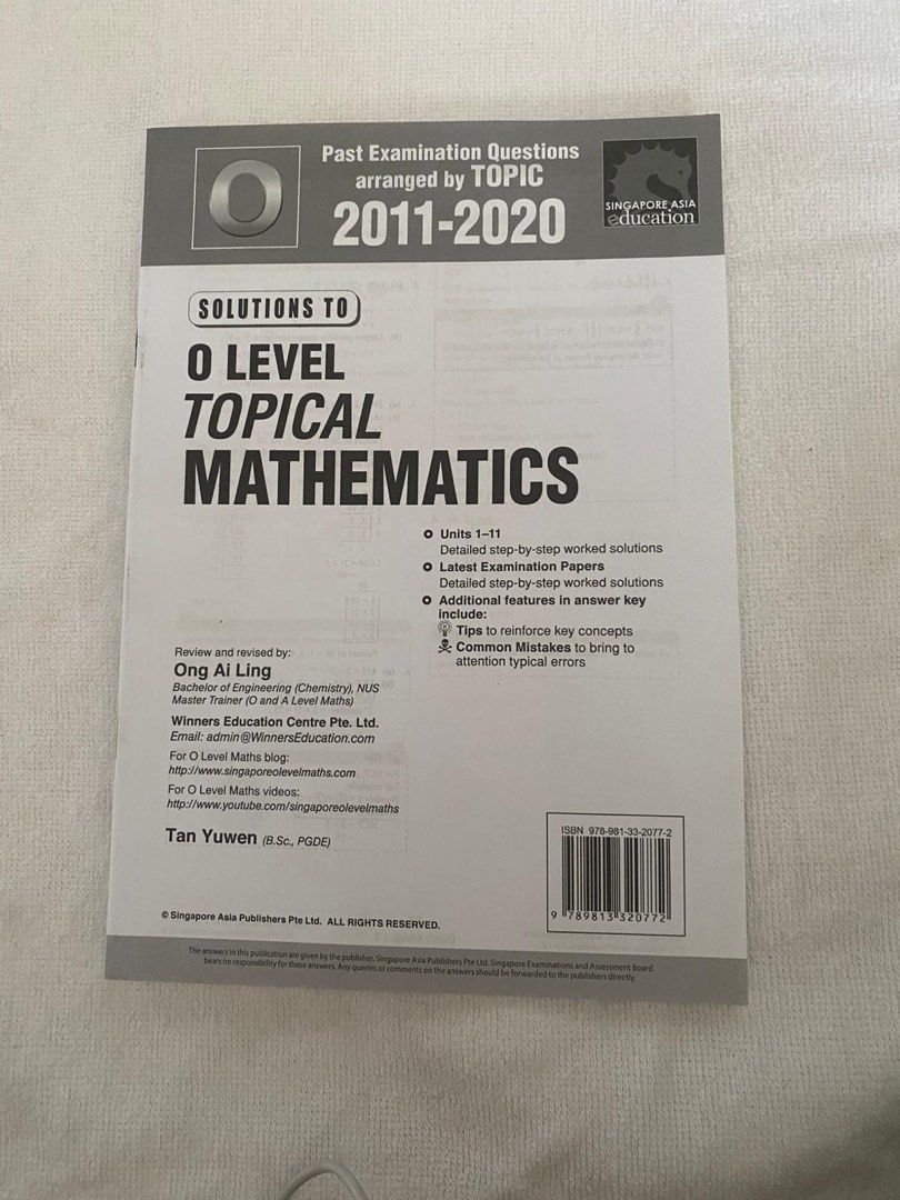 O Level Topical Math O Level Topical Mathematics Textbook 2011-2020, Hobbies & Toys, Books ...