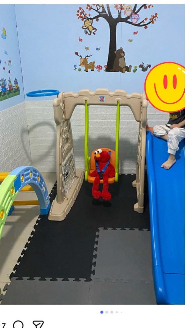 Slide with swing , curve ladderand trampoline (bundle) (Category: Infant Playtime) located in Muntinlupa City. Submitted by tintinmiranda16 (Listing ID 1422468651, Image 1). Description: Preloved ( bought in toy kingdom) .