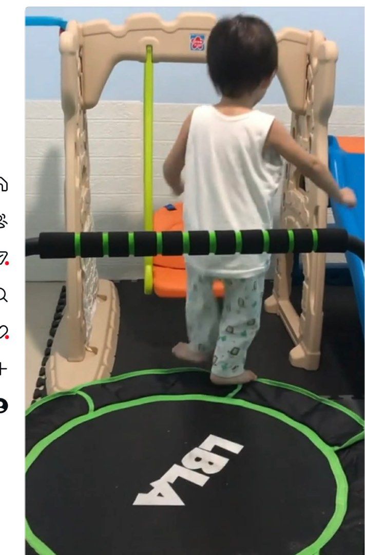 Slide with swing , curve ladderand trampoline (bundle) (Category: Infant Playtime) located in Muntinlupa City. Submitted by tintinmiranda16 (Listing ID 1422468651, Image 2). Description: Preloved ( bought in toy kingdom) .