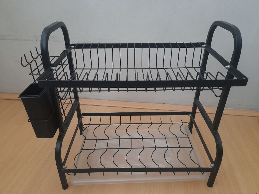 Stainless Steel Dish and Utensils Rack Drainer Organizer, Furniture ...