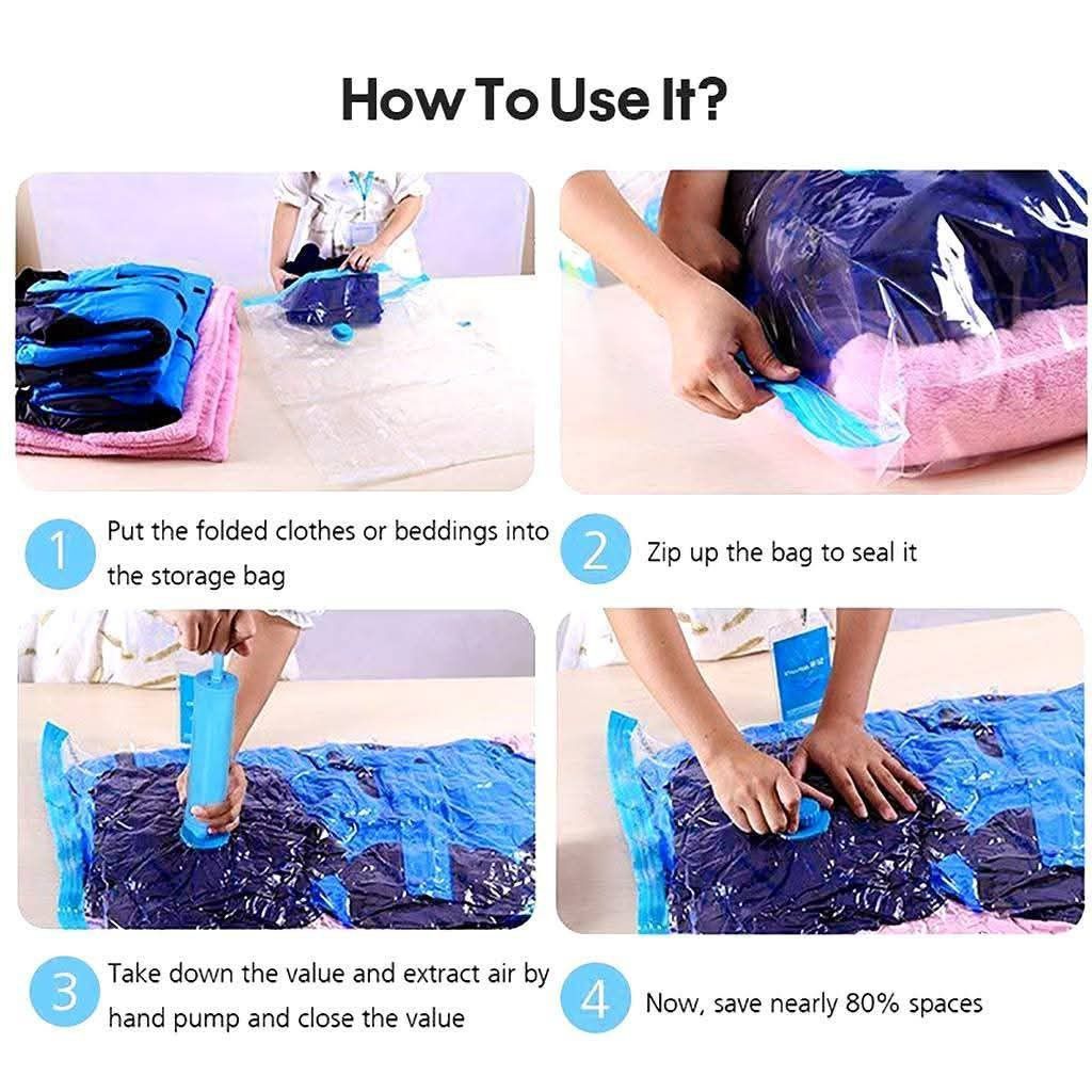 Vacuum Storage Bags - Waterproof, Dustproof (Category: Storage Boxes & Baskets) located in Manila. Submitted by yzcartph (Listing ID 1422470052, Image 3). Description: Vacuum Storage Bag, No Air Leakage Vacuum Compressed Storage Bag, Lasting Sealing for Business Trip Home Use Travel Blanket Clothes(Storage Compression Bag) 35*40 =60 40*60 =80 60*80 =100 80*100 =150 Pump manual =90 Pump electric = 280.