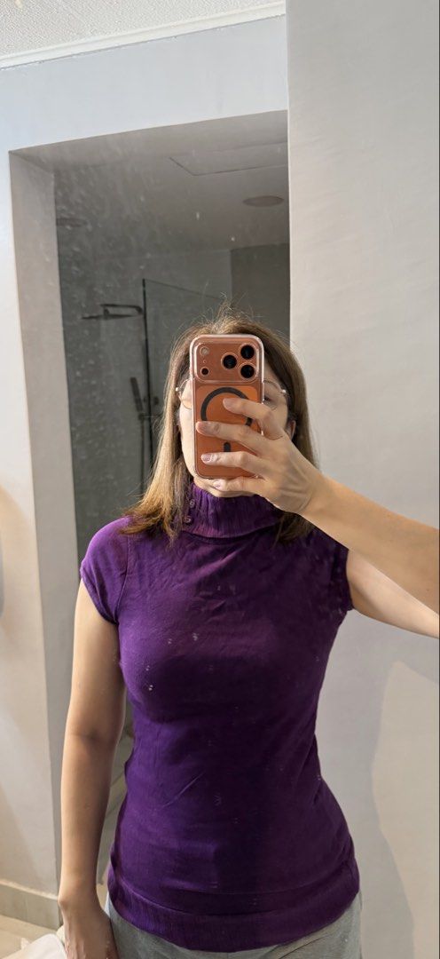 Zara Basics Purple Turtleneck Knit Top (Category: Sleeveless) located in Mandaluyong City. Submitted by kqloset (Listing ID 1422401756, Image 3). Description: Still in good condition..