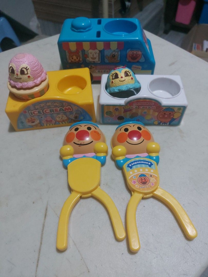 Anpanman Ice Cream Shop Toy Set (Category: Kids Toys) located in Dagupan City. Submitted by scorpionel (Listing ID 1422710020, Image 1). Description: - Anpanman ice cream shop toy set - Includes 2 ice cream scoopers - Comes with 3 ice cream cone figures - Features 3 shop structures - Colorful designs with Anpanman characters - Perfect for kids!.