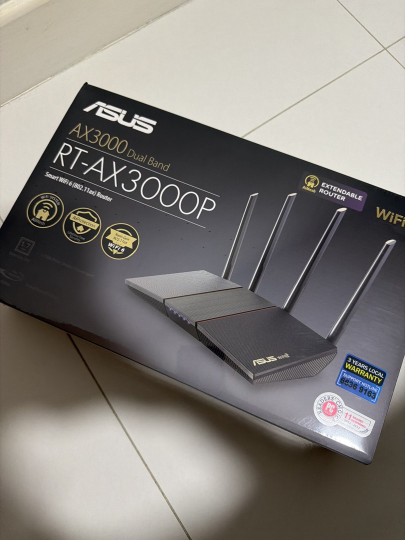 (BRAND NEW) ASUS RT-AX3000P Dual Band WiFi 6 Router, Computers & Tech ...